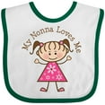 thumbnail image 3 of Inktastic My Nonna Loves Me Girls Baby Bib, 3 of 4