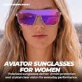 thumbnail image 2 of GRINDERPUNCH Polarized Narrow Fit Aviator Sunglasses for Men Women UV400 Protection Trendy Square Lightweight Sunglasses - Gloss Purple, 2 of 9