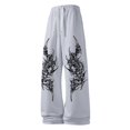 thumbnail image 5 of CONZONE Men's Baggy Sweatpants Gothic Wide Leg Pants for Men Trendy Elastic Waist Graphic Y2K Soft Streetwear Joggers With Pocket, 5 of 6
