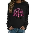 thumbnail image 2 of CLOISE Cancer Sweatshirt Women Breast Cancer Awareness Sweatshirt Ribbon Pink Crew Neck Long Sleeve Shirts Cancer Fight Blouses Comfy Pullover Tops in October Clothes Black XL, 2 of 4