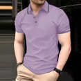 thumbnail image 2 of Mens Workout Shirt Fitted Mens T Shirts Business Casual Tees for Men Solid Color Summer Tops Button Lapel Pullover Mens Short Sleeve Shirt, 2 of 6