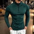 thumbnail image 4 of Cmfcve Mens Muscle Shirts 1/4 Zip Slim Fit Long Sleeve Shirts Casual Athletic Layering Tops, 4 of 6