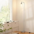 thumbnail image 7 of Floor Lamps for Living Room - Industrial Standing Lamp with Glass Shade, Modern Floor Lamp with LED Bulbs, Farmhouse Floor Lamp for Bedroom, Tall Lamp for Office - Brushed Nickel, 7 of 7
