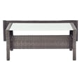 thumbnail image 3 of SAFAVIEH Avaron Outdoor Patio 4 Piece Conversation Set, Brown/Grey, 3 of 6
