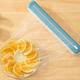 thumbnail image 5 of Opvise Eco-Friendly Plastic Wrap Dispenser with Slider Cutter - Adjustable Multi-Size Storage Organizer for Clingfilm, Foil, Wax Paper | Durable PP Kitchen Tool, Dustproof Design Blue 2, 5 of 8