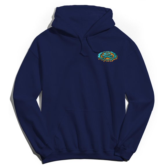 Extreme Skateboarding EX Melt Logo Graphic Navy Men's Cotton Pullover Hoodie