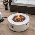 thumbnail image 3 of VENTOPYR Outdoor 28-inch Round Propane Fire Pit Table, 40,000 BTU Concrete Fire Pit (Tank Outside), 3 of 8