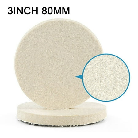 

2Pcs 3In 80Mm Wool Felt Polishing Wheel Buffing Pads Grinding Discs For Metal