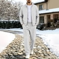 thumbnail image 2 of Men Athletic Outfit Sets Men's Tracksuits 2 Pieces Set Long Sleeve Causal Full Zip Hiking Jogging Gym Sports Sweatsuit for Men 2 Piece Outfits(White, L), 2 of 6