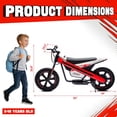 thumbnail image 3 of ICEELF 24V 300W Kids Electric Bike, Electric Dirt Bike with Flashing LED Lights, 2 Speed Settings, Music Function, for Boys Girls Ages 6+,Red, 3 of 7