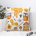 thumbnail image 4 of Fuzoiu Honey Bee Set Print Square Pillow Cover,Hidden Zipper Design,Luxury Square Pillow Case, Throw Pillow,Couch Cushion-22"x22", 4 of 7