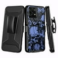 thumbnail image 1 of DALUX V Hybrid Kickstand Holster Phone Case Compatible with Motorola Moto G Power 5G (2023) - Blue Skull Pile, 1 of 3