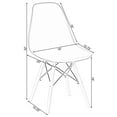 thumbnail image 4 of Fabulaxe QI003746.WT 32.5 x 18 x 20 in. Mid-Century Modern Style Plastic DSW Shell Dining Chair with Solid Beech Wooden Dowel Eiffel Legs, White, 4 of 10