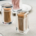 thumbnail image 4 of Farfi Thicken Toothpick Holder Cotton Swab Box Acrylic Home Use Table Small Transparent Toothpick Canister for Dining Room (Type A), 4 of 13