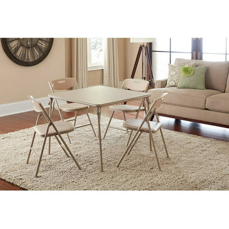 Cosco 5-Piece Folding Table and Chair Set, Multiple Colors
