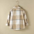 thumbnail image 6 of breaise Girls Boys Flannel Plaid Shirt Button Down Pockets Jackets Kids Long Sleeve Lapel Shirts Girl Boy Fall Winter Cotton Shacket Coat, 6 of 8