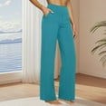 thumbnail image 2 of Yoga Pants Women, Comdrip Women's Yoga Trousers Wide Leg Trousers Sports Trousers Work Casual Trousers with Pockets Loose Pants for Women Light Blue XL, 2 of 5
