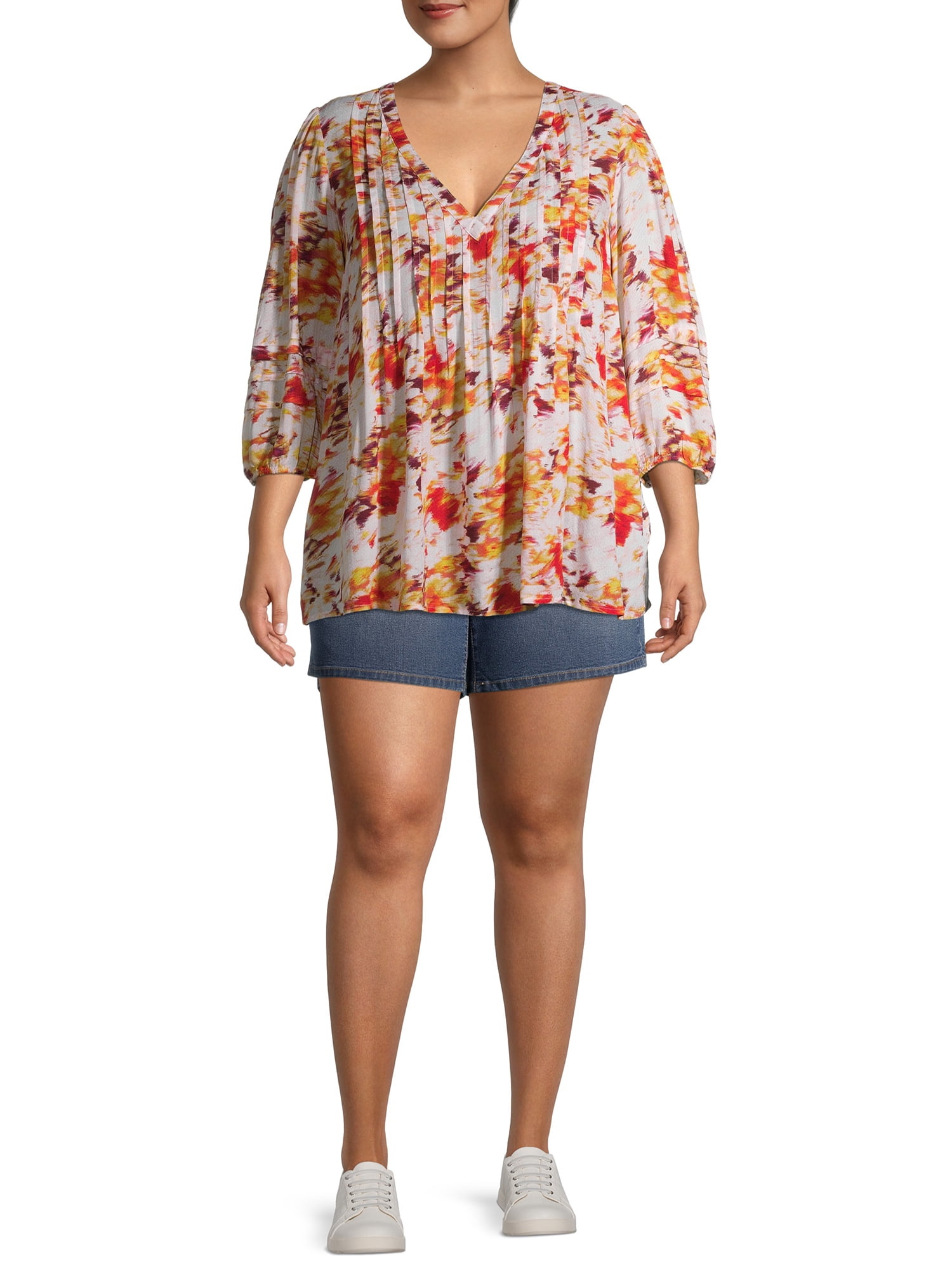 A3 Women's Plus Size Elastic Waistband 7 Inch Pull On Shorts