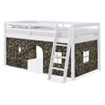 thumbnail image 1 of Alaterre Roxy Twin Wood Junior Loft Bed with White with Green Camo Tent, 1 of 1