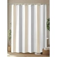 thumbnail image 4 of Shower Curtain Beige Grey Striped Bathroom Curtains with Hooks, Waterproof Fabric Vertical Stripes Bath Shower Curtains Set for Bathroom Bathtubs Decor 36x72 Inch, 4 of 8