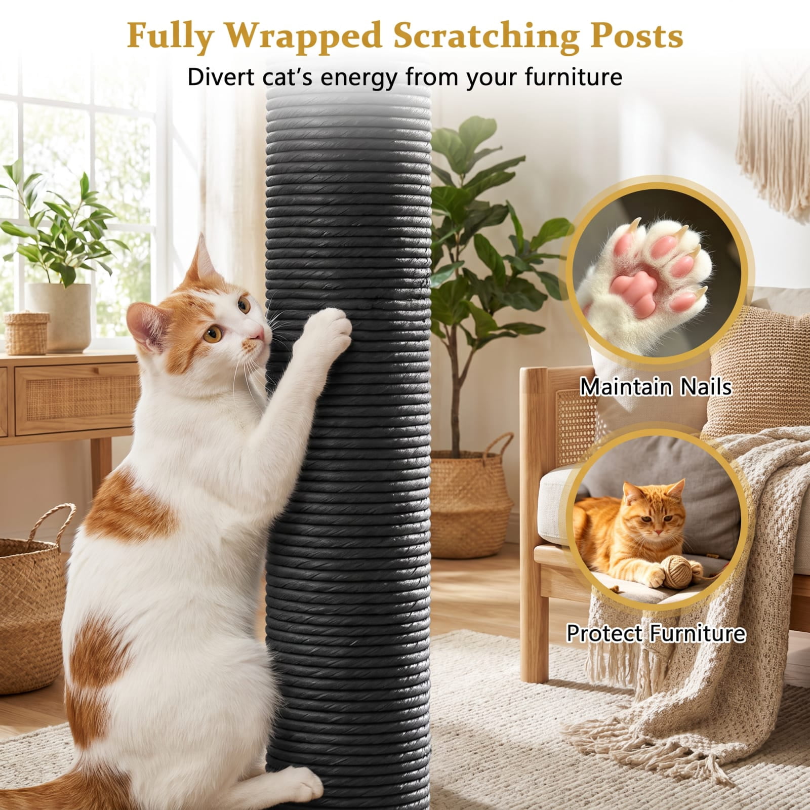 Vebreda Gothic Cat Tree for Indoor Cats, 51 in Multi-Level Cat Tower with Condo, Hammock, 2 Perches, Scratching Posts and Spider Toys, Purple