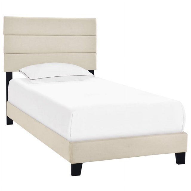 HomeFare Lit Simple une Latte Boîte en Tissu de Lin Crème