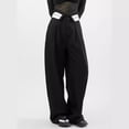 thumbnail image 4 of Pantalones de traje de color contrastante con cintura de diseño para mujer, pantalones de pierna ancha holgados y ajustados de cintura alta para primavera y otoño, tendencia ins, 4 of 5