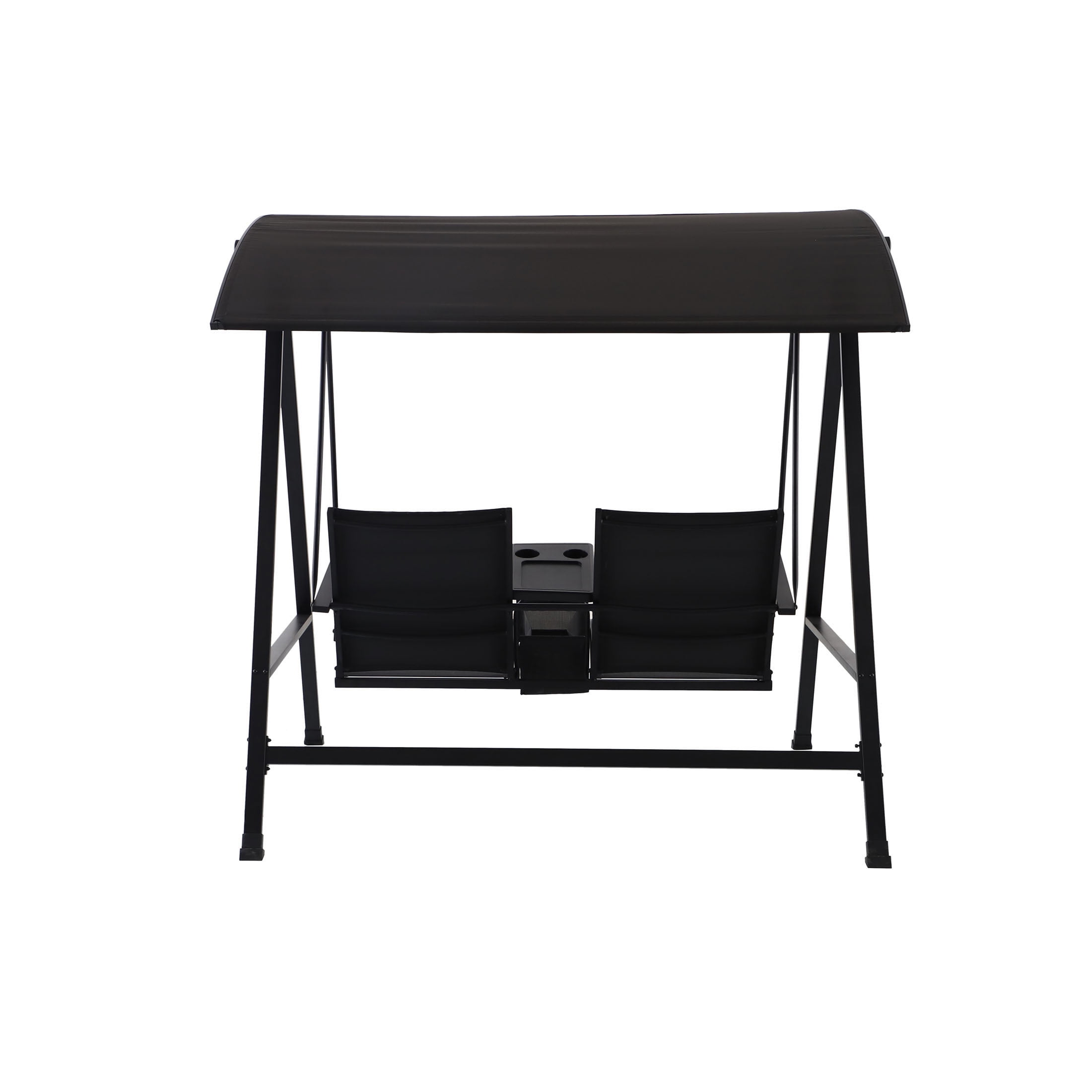 Mainstays Dashwood 2-Seat Steel Canopy Porch Swing, Black