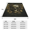 thumbnail image 3 of Pofeuu Vintage Gold Leaf Skull Print Ultra-Soft Micro Fleece Blanket,for Bed Or Sofa,All Season Throw Blankets Flannel Blanket-50"x40", 3 of 7