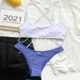 thumbnail image 3 of LEEYNEER Women‘s Bikini Swimsuits Sets  Thong Bikini Sets Backless Bikini Two Piece Filled Bra Beachwear Swimwear Bikini Sets for Women Black L, 3 of 7