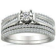 5/8 Carat Diamond 14kt White Gold Bridal Set