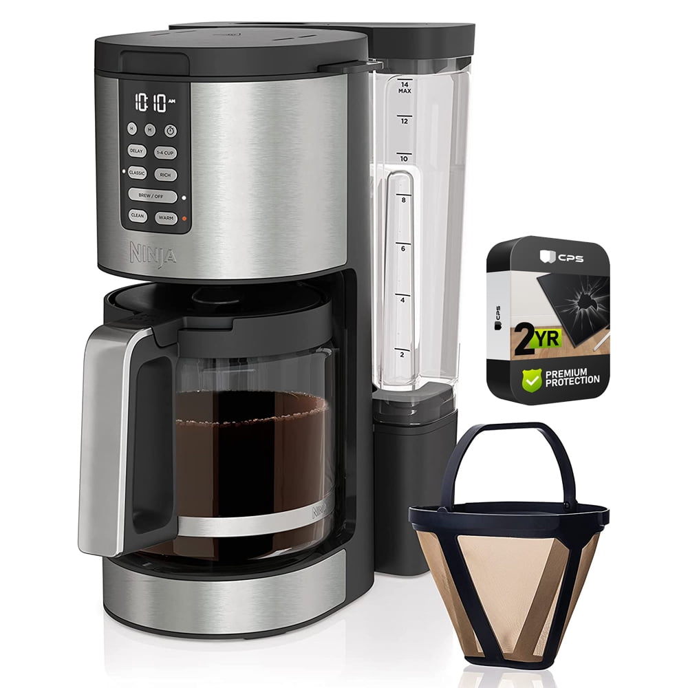 Ninja DCM201 14 Cup Programmable Coffee Maker XL Pro with Permanent Filter (Renewed) Bundle with