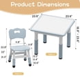 thumbnail image 6 of Luku Kids Table and 2 Chairs Set with Graffiti Desktop, Height Adjustable Toddler Table and Chairs Set for Reading, Drawing, Playing, Eating, 6 of 9