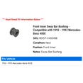 thumbnail image 2 of Front Inner Sway Bar Bushing - Compatible with 1992 - 1993 Mercedes-Benz 400E, 2 of 2
