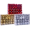 thumbnail image 3 of 100pcs Set Christmas Tree Balls Bauble Ornaments Xmas Party Home Decor/Decorations Hanging Christmas Supplies Ornament Gold, 3 of 9