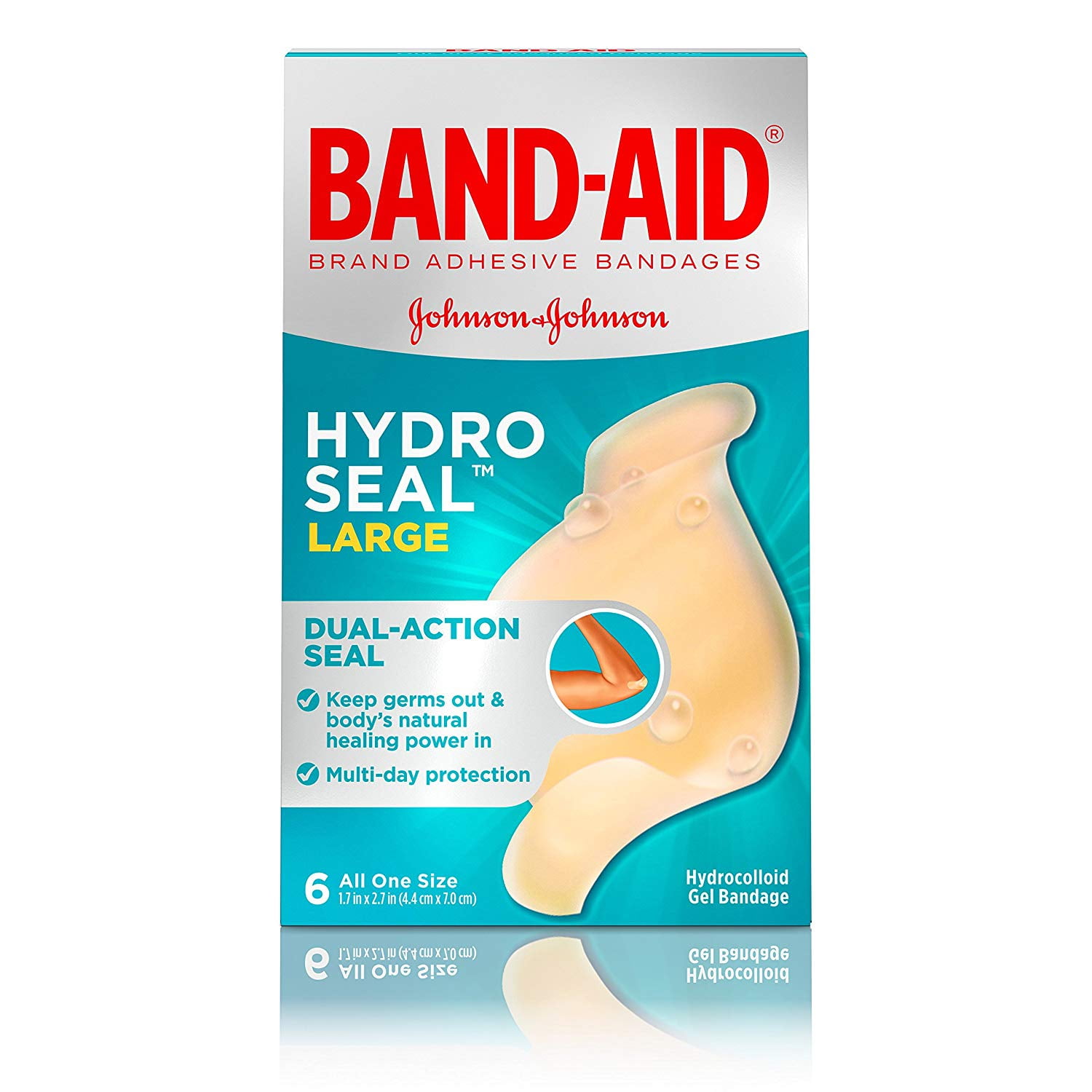 2 Pack BandAid Hydro Seal Hydrocolloid Gel Bandage Large 6 Count each