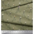 thumbnail image 1 of Soimoi Green Poly Georgette Fabric Stand & Camera Fashion Print Sewing Fabric Yard 52 Inch Wide, 1 of 1