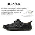 thumbnail image 3 of Mens Leather Casual Shoes Lightweight Breathable Walking Shoes Comfortable Retro Loafers Driving Office Outdoor Black 7.5 US, 3 of 7