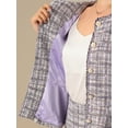 thumbnail image 5 of INSPIRE CHIC Women's 2 Piece Tweed Suit Button Down 3/4 Sleeve Jacket Pencil Skirt Set XL Purple, 5 of 6