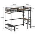 thumbnail image 4 of Bed Frame Twin size loft bed frame with storage. Easy to assemble. The slats are securely fastened to the metal frame with a buckle design and no springs are required.,Platform Bed Frame, 4 of 9