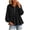 Black#18, variant on Jinhomg Womens Half Zip Hoodie Sweatshirt Casual Long Sleeve Ruffle Hem Peplum Pullover Tops L