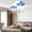 Blue BU, variant on AuroraX LED Ceiling Fan Light Ceiling Fan Remote Control Adjustable Angle Quiet Operation E27 Base Easy Installation Ceiling Fan for Bedroom Black