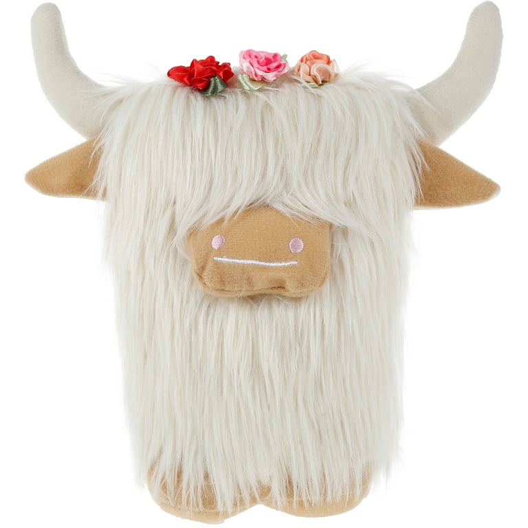 Highland Cow Stuffed Animals Cute Highland Cow Gnomes with Flowers, Size: One Size