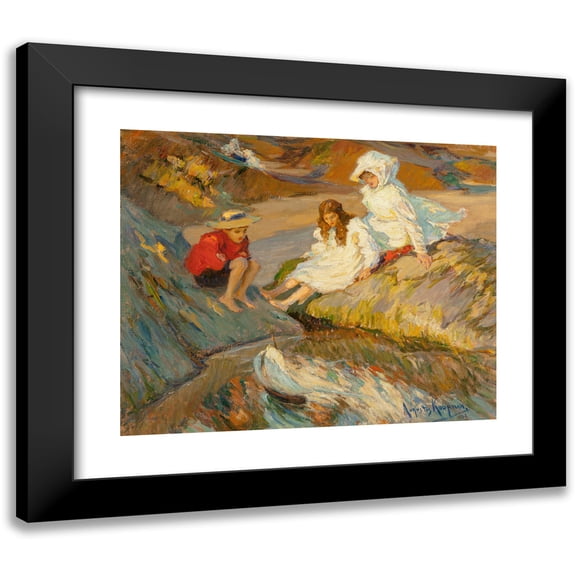 Augustus Koopman 14x12 Black Modern Framed Museum Art Print Titled - The Small Sailing Boat (1904)