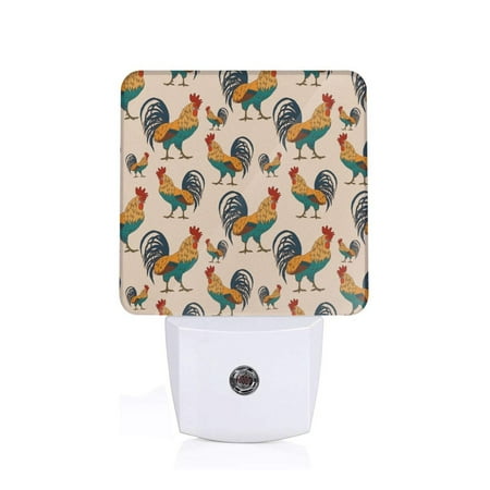 

Uemuo Rooster Night Light Night Lights Plug into Wall Dusk to Dawn Sensor Warm White Led Night Light 0.5W-US