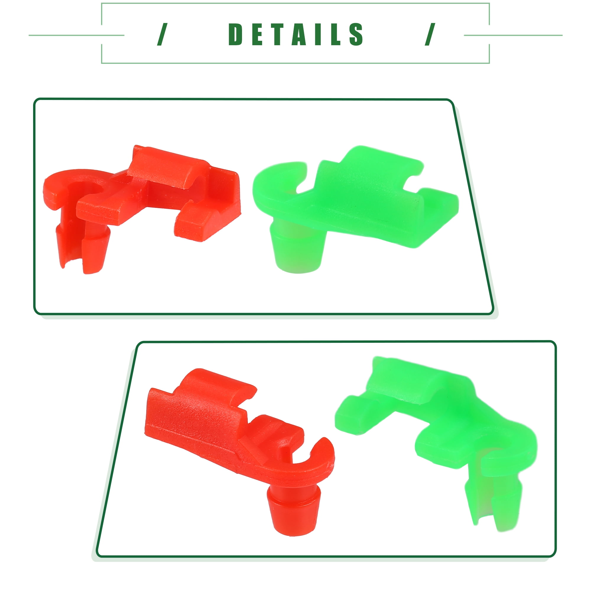 Unique Bargains Tailgate Handle Rod Clips for Chevrolet Silverado 1999-2009 Green Red