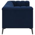 thumbnail image 5 of Miekor Furniture Darci Blue Vertical Channel Tufted Loveseat with Metal Leg MK5244, 5 of 11