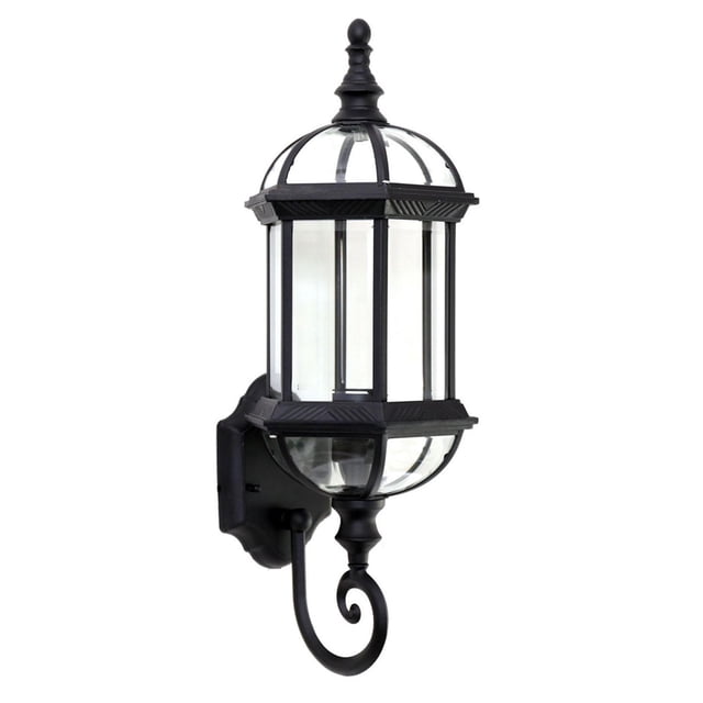 S SERENABLE Lanterne Murale Extérieure Imperméable en Aluminium pour Patio, Maison, Porte d'Entrée, Noir