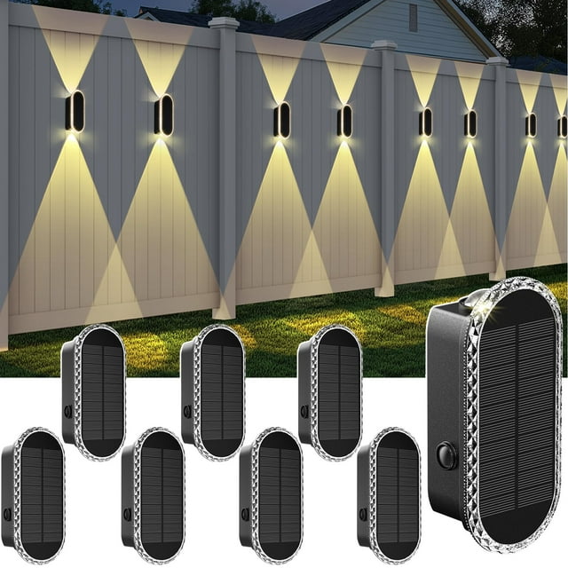 Luces solares para vallas LIANGLOME 3000/4000/6000K IP65 a prueba de agua