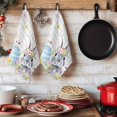 thumbnail image 6 of Easter Bunny Kitchen Towels Set of 2, Blue Easter Eggs Spring Floral Grey Plaid Absorbent Dish Towels for Kitchen, Microfiber Hand Towel, Quick Drying Tea Towel for Cleaning Decorative Dishcloths, 6 of 7